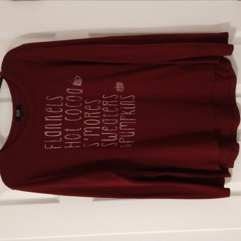 Modern Canvas dark cranberry long sleeve fall lightweight sweater